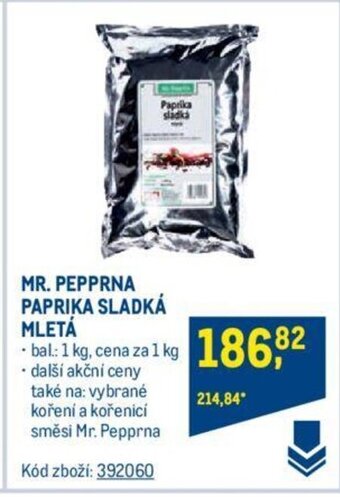 Makro MR. PEPPRNA PAPRIKA SLADKÁ MLETÁ nabídka