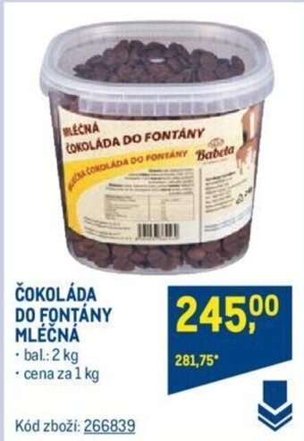 Makro ČOKOLÁDA DO FONTÁNY MLÉČNÁ nabídka