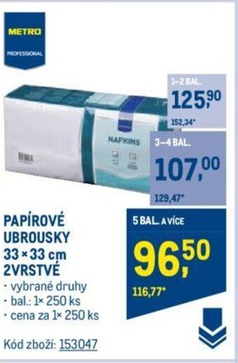 Makro PAPÍROVÉ UBROUSKY 33 x 33 cm 2VRSTVÉ nabídka