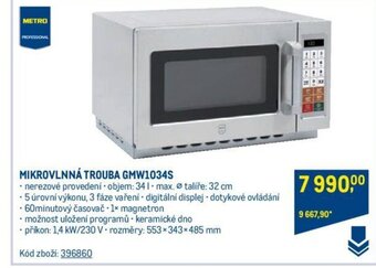 Makro MIKROVLNNÁ TROUBA GMW1034S nabídka
