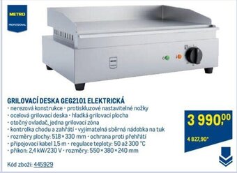Makro GRILOVACÍ DESKA GEG2101 ELEKTRICKÁ nabídka