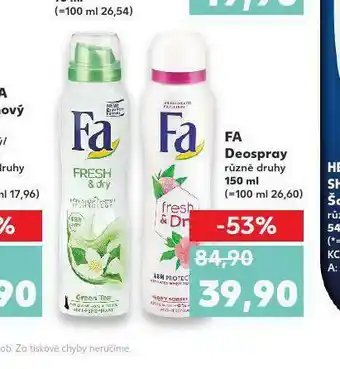 Kaufland Fa deospray nabídka