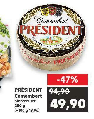 Kaufland Président camembert nabídka