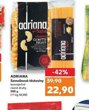 Kaufland Adriana semolinové těstoviny nabídka