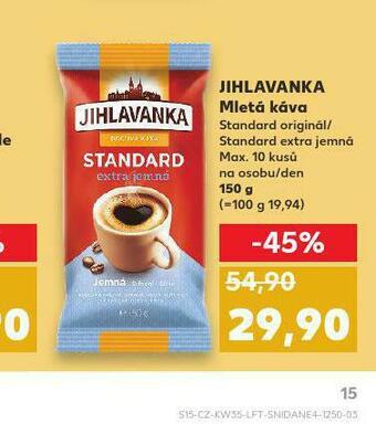 Kaufland Jihlavanka mletá káva nabídka