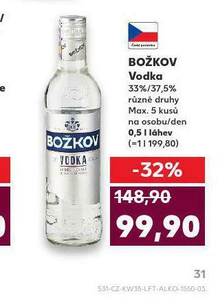 Kaufland Božkov vodka nabídka