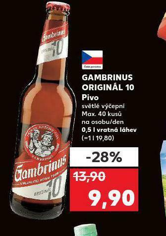 Kaufland Pivo gambrinus original nabídka