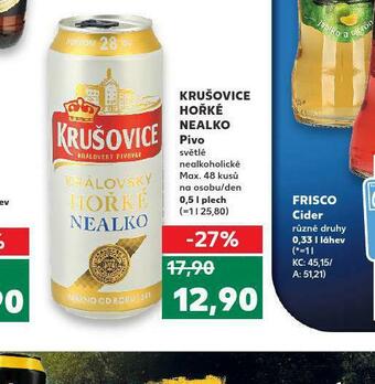 Kaufland Pivo krušovice hořké nealko nabídka