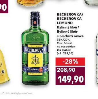 Kaufland Becherovka, becherovka lemond nabídka