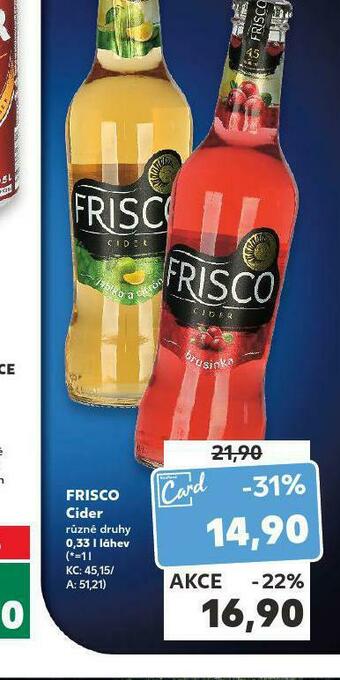 Kaufland Frisco cider nabídka