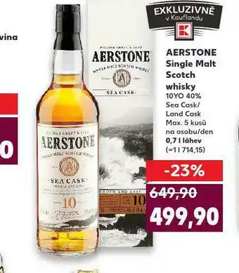 Kaufland Aerstone si ngle malt scotch whisky nabídka
