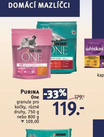 Rossmann Purina one granule pro kočky nabídka