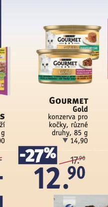 Rossmann Gourmet gold konzerva pro kočky nabídka
