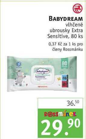 Rossmann Babydream vlhčené ubrousky, 80 ks nabídka