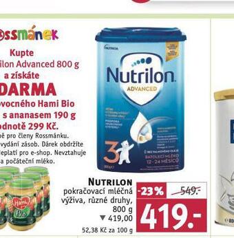 Rossmann Nutrilon nabídka