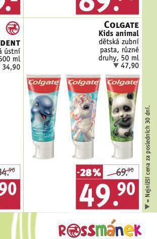 Rossmann Colgate kids animal dětská zubní pasta nabídka