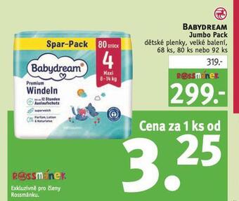 Rossmann Babydream jumbo pack dětské plenky nabídka