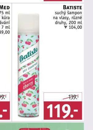 Rossmann Batiste suchý šampon nabídka