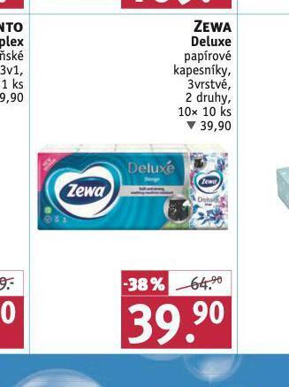 Rossmann Zewa deluxe papírové kapesníky nabídka