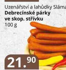 Uzenářství a lahůdky sláma debrecínské párky ve skop. střívku 100 g