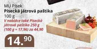 Potraviny CZ Mu písek písecká játrová paštika 100 g nabídka