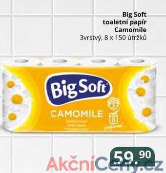 Potraviny CZ Big soft toaletní papír camomile 3vrstvý, 8 x 150 útržků nabídka