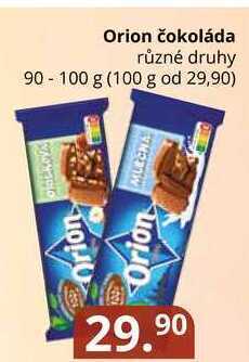Potraviny CZ Orion čokoláda různé druhy 90-100 g nabídka