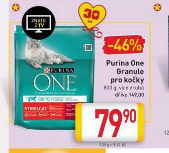 Billa Purina one granule pro kočky nabídka