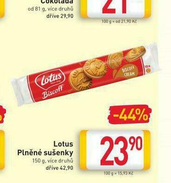 Billa Lotus plněné sušenky nabídka