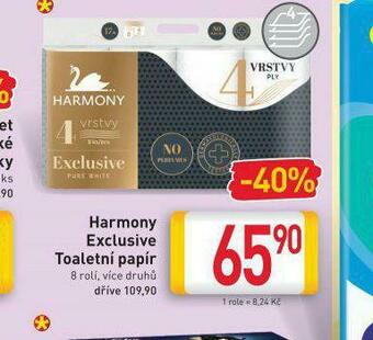 Billa Harmony exclusive toaletní papír nabídka