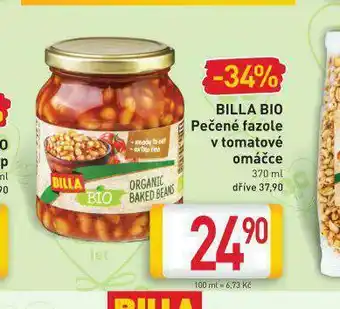 Billa Billa bio pečené fazole v tomatové omáčce nabídka
