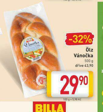 Billa Ölz vánočka nabídka