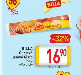 Billa Billa čerstvé listové těsto nabídka