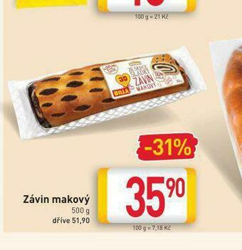 Billa Závin makový nabídka