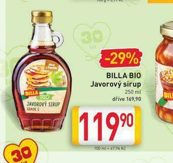 Billa Billa bio javorový sirup nabídka