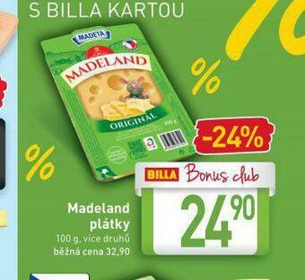 Billa Madeland plátky nabídka