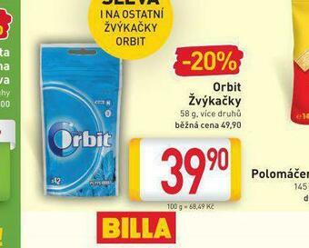 Billa Orbit žvýkačky nabídka