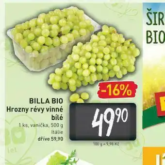 Billa Billa bio hrozny révy vinné bílé nabídka