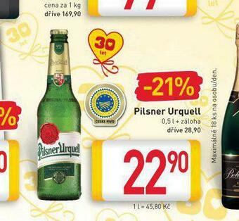 Billa Pivo pilsner urquell nabídka