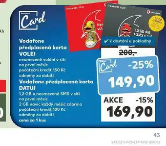Vodafone předplacená karta