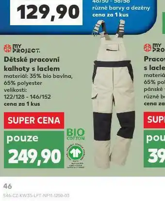 Kaufland Dětské pracovní kalhoty s laclem nabídka