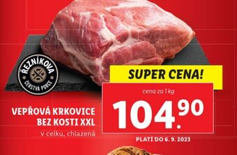 Lidl VEPŘOVÁ KRKOVICE BEZ KOSTI XXL v celku, chlazená nabídka