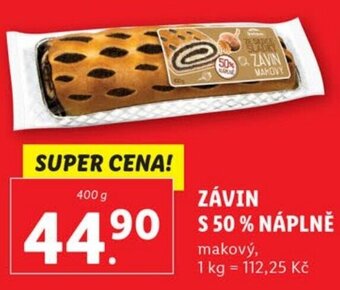 Lidl ZÁVIN S 50% NAPLNE nabídka