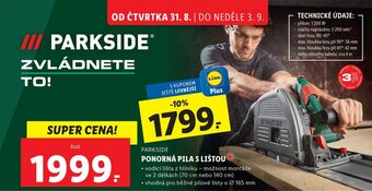 Lidl III PARKSIDEⓇ PONORNÁ PILA S LIŠTOU nabídka