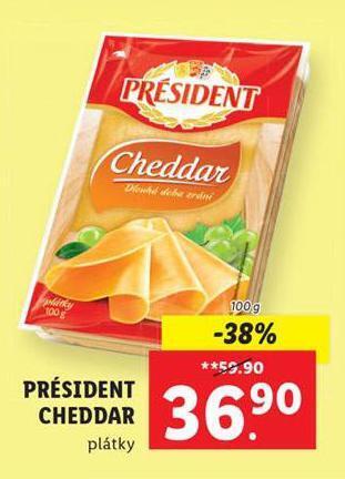 Lidl Président cheddar nabídka