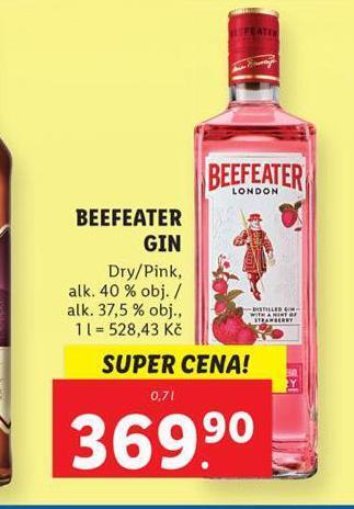 Lidl Beefeater gin nabídka