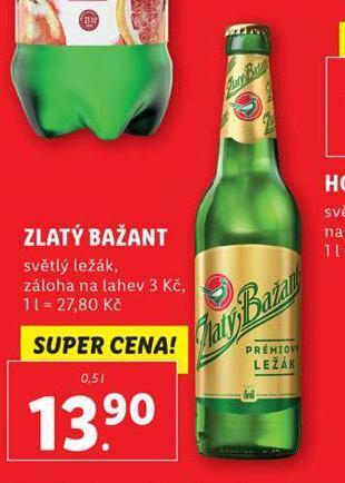 Lidl Pivo zlatý bažant nabídka