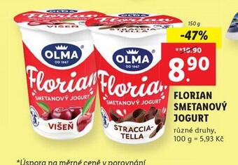 Lidl Florian smetanový jogurt nabídka
