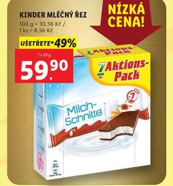 Lidl Kinder mléčný řez nabídka