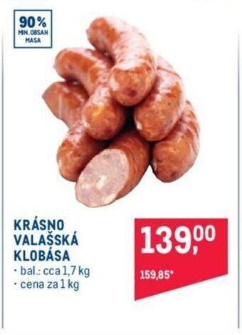 Makro KRÁSNO VALAŠSKÁ KLOBÁSA nabídka